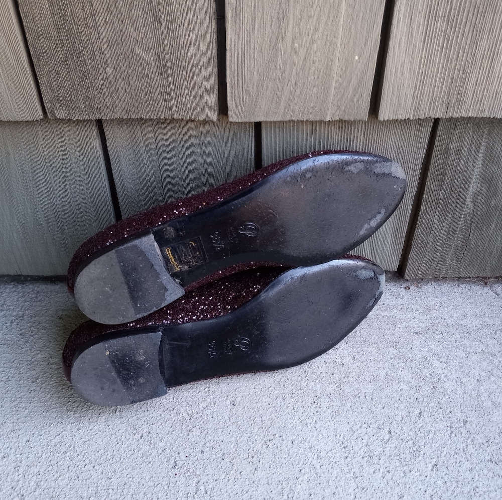 M. Gemi The Parma Loafer Burgundy Glitter Smoking Slipper - Picture 7 of 8